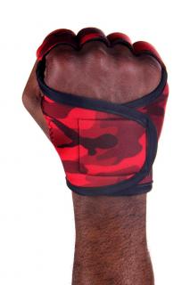 Pánské fitness rukavice - Red Camo Camouflage Velikost: M