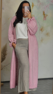 Bianca maxi cardigan baby pink