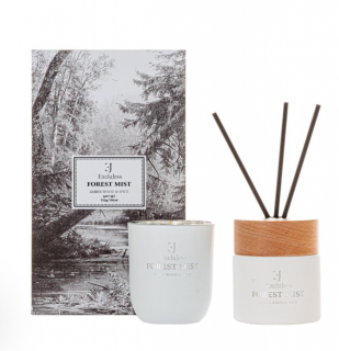 Dárkový set pokojového parfému a svíčky Amber Wood & Spice ExcluJess