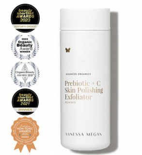 Exfoliační čisticí pudr s prebiotiky a vitamínem C Prebiotic + C Skin Polishing Exfoliating Powder Vanessa Megan