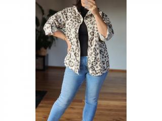 Lehká Bunda s Leopardím Vzorem beige