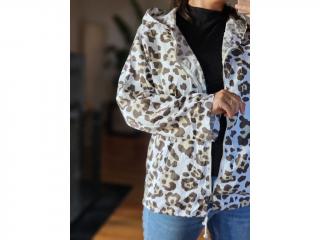 Lehká Bunda s Leopardím Vzorem white