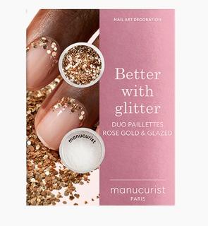 Sada třpytek Better with Glitter Rose Gold & Glazed Manucurist