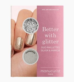 Sada třpytek Better with Glitter Silver & Mirror Manucurist