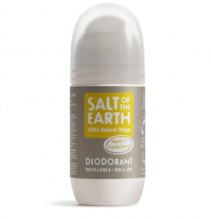 Znovudoplnitelný kuličkový deodorant Deo roll-on Ambra-Sandalwood Salt of The Earth