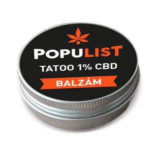 Populist TATOO balzám 1% CBD (Balzám TATOO s 1% CBD chrání a vyživuje pleť při každodenní péči. Vhodný na čerstvé tetování!)