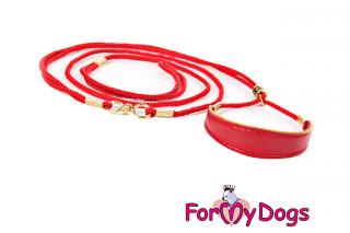 FOR MY DOGS Červené výstavní vodítko pro psy 120 cm