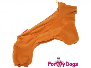 FOR MY DOGS Flísový overal BROWN FLEECE, hnědý 18/XL