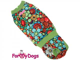 FOR MY DOGS Hárací overal MULTICOLOUR FLOWERS 12/S