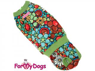 FOR MY DOGS Hárací overal MULTICOLOUR FLOWERS 16/L