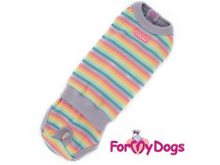 FOR MY DOGS Hárací overal pro fenky LILAC IN STRIPE, 14/M