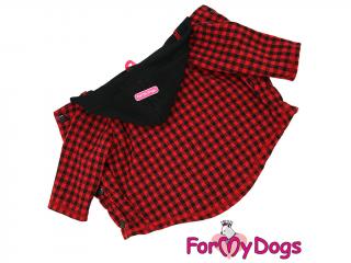 FOR MY DOGS mikina RED CHECK, černo-červená 16/L