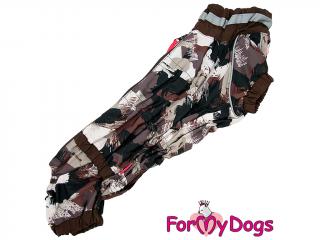 FOR MY DOGS Obleček – pláštěnka BROWN CAMOUFLAGE, hnědá TC2