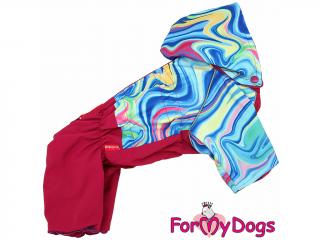 FOR MY DOGS Obleček – pláštěnka MULTICOLOUR, červeno-modrá 14/M