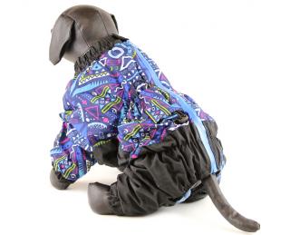 FOR MY DOGS Obleček pro psy středních plemen – zimní overal FMD, modročerný A2