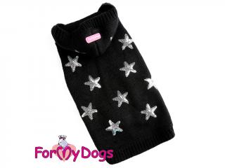 FOR MY DOGS Obleček – svetr FMD SILVER STARS, černý 18/XL–20/XXL