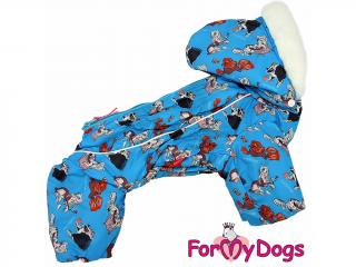 FOR MY DOGS Overal CHINESE CRESTED, modrý 18/XL