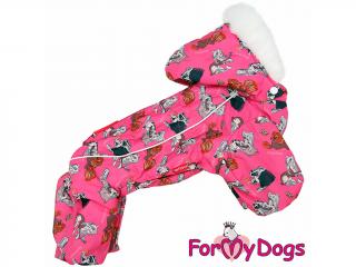 FOR MY DOGS Overal CHINESE CRESTED, růžový 20/XXL