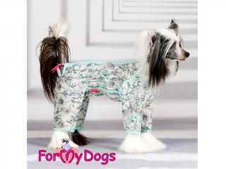 FOR MY DOGS Overal DUSTER GREY FLOWERS, 20/XXL