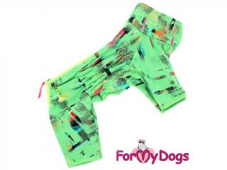 FOR MY DOGS Overal GREEN REVERSE STICH, zelený 14/M