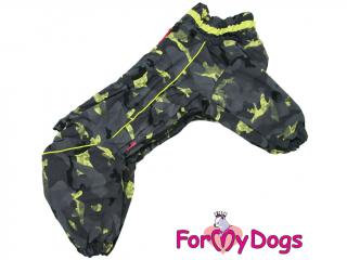 FOR MY DOGS Overal pro velká plemena YELLOW CAMOUFLAGE, zelený C3