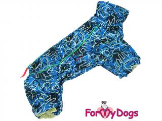 FOR MY DOGS pláštěnka BLUE AND GREEN, modrá 20/XXL