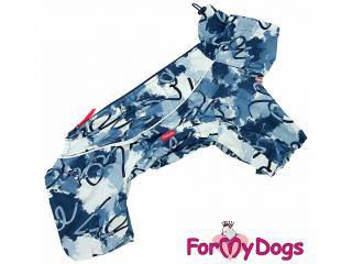 FOR MY DOGS pláštěnka BLUE BLOT, modrá 10/XS