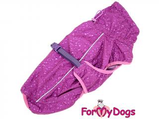 FOR MY DOGS Pláštěnka PURPLE DROPS, fialová 18/XL