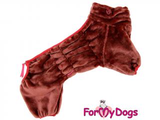 FOR MY DOGS Plyšový overal CHESTNUT, hnědý 20/XXL