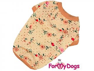 FOR MY DOGS Tričko PEACH FLOWER 10/XS