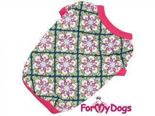 FOR MY DOGS Tričko PINK ORNAMENTS, růžové 18/XL