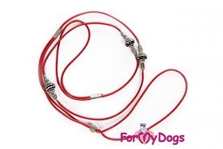 FOR MY DOGS Výstavní vodítko pro psy RED 125 cm