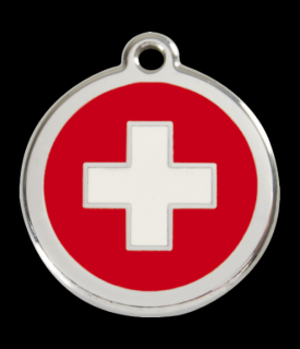 RED DINGO Známka malá vč. rytí Švýcarský kříž 20 mm
