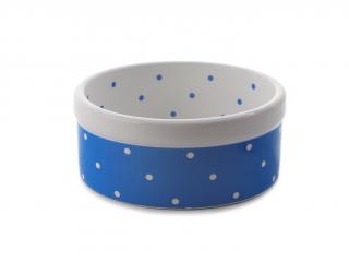 TOMMI Keramická miska, modrá s puntíky, 0,5 l