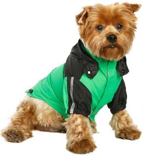 URBAN PUP Obleček pro psy i fenky – nepromokavá bunda, zeleno-černá XS