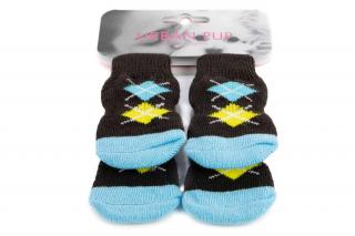 URBAN PUP Protiskluzové ponožky BLUE YELLOW, multicolor L