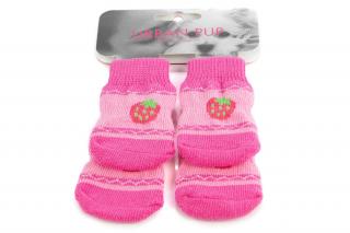 URBAN PUP Protiskluzové ponožky STRAWBERRY, růžové L
