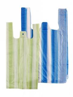 HDPE tašky 4 Kg v bloku - pruhované Barva: zeleno-bílá