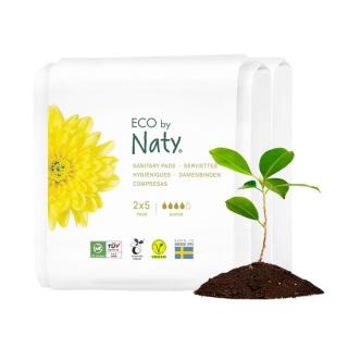 Eco by Naty Dámské ECO vložky Naty - super - cestovní balení (2 x 5 ks)