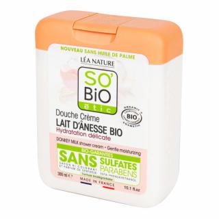 SO´BIO Gel sprchový a koupelový s oslím mlékem BIO 300ml