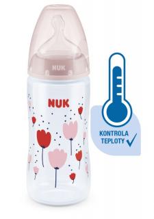 NUK FC Plus láhev s kontrolou teploty 300ml 1ks červená