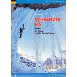 Schweizer Eis-Eisfälle Im Tessin und in Graubünden