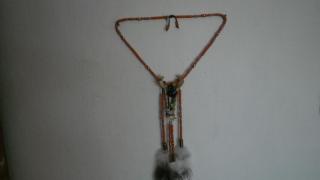 amulet na krk liščí čelist,váček s bylinkami,peří,nábojnice (cena za kus)