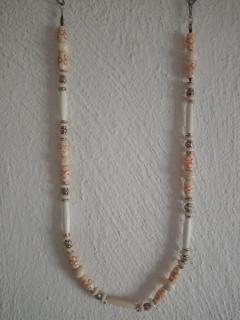 korálky na krk kostěné, kovové korálky, dřevěné korálky (cena za kus)