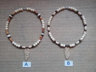 náhrdelník z kostěných korálků,kostěný přívěsek "trpasličí hlava" (cena za kus)