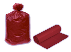 PE pytel 120 l (60 mi) - červená (25 ks) (70 x 110 cm - plastový pytel na odpady a prádlo )