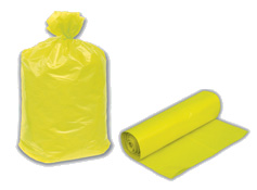PE pytel 120 l (60 mi) - žlutá (25 ks) (70 x 110 cm - plastový pytel na odpady a prádlo )