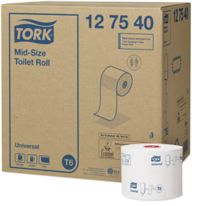 Toaletní papír Tork Universal - kompaktní role, 1 vrstva, bílá
