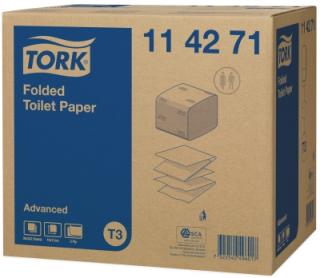 Tork Advanced skládaný toaletní papír, 2 vrstvy, bílý, 8712 ks