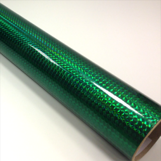 Fantasy 1/4 mosaic emerald green PRIME, tmavě zelená fólie s holografickým efektem100cmx61cm